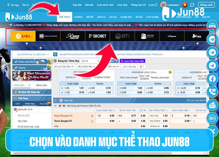 Các bước tham gia cá cược Thể Thao Jun88